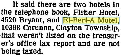 El-Bert-A Motel & Coffee Shop - 1985 Newspaper Mention Of Motel (newer photo)